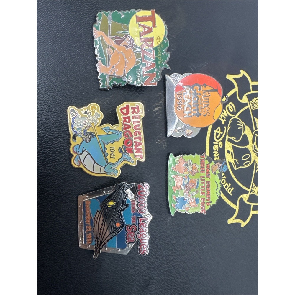(4) Disney Vintage Pins Fotoball LE Numbered. 1933 Threee Little Pigs ETC
